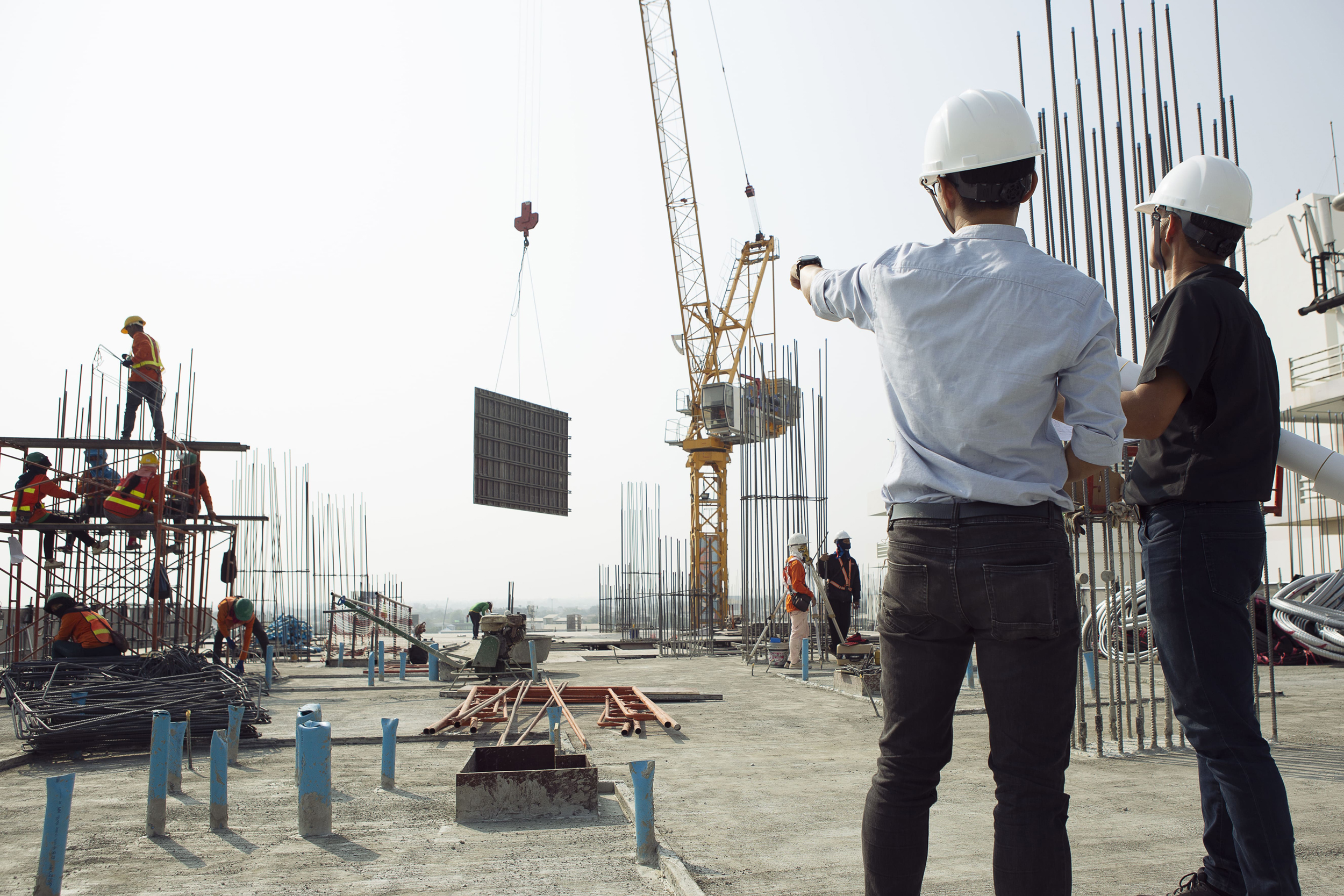 two engineers work on the construction site 1 1